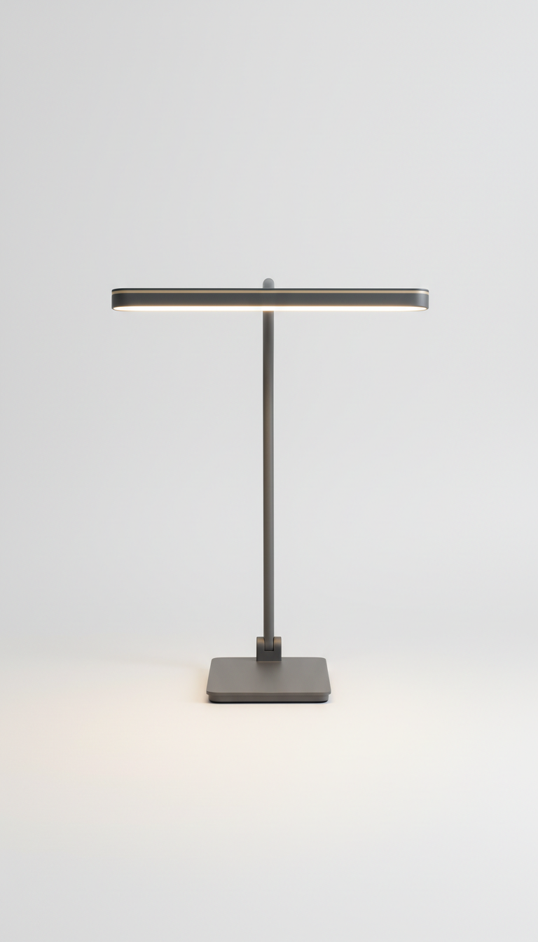 Minimalist LED desk lamp in matte graphite