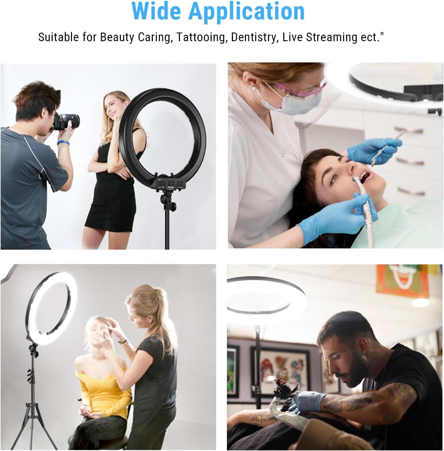 19 Inch Ring Light with Stand & Phone Holder – 55W 5500K Professional Ring Light for Tattoo Lash Extension Barber Makeup Artist Studio Video Photography Lighting