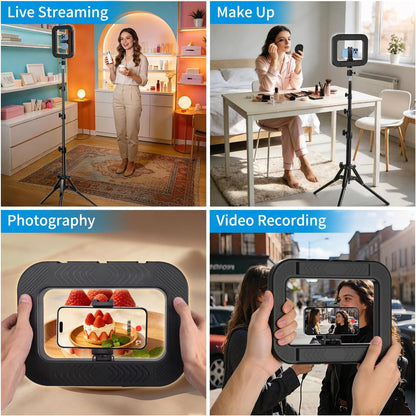 Selfie Ring Light Tripod for Iphone, 73" Extendable Selfie Stick Phone Tripod with Light for Cell Phone, Dimmable Tripods Ring Light with Phone Holder and Stand for Video Recording/Live Stream