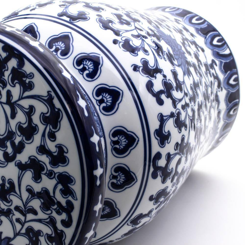 Blue Garden Decorative Ceramic Podium Garden Stool