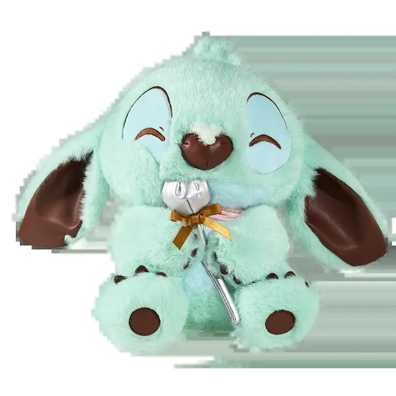 Disney Stitch Mint Chocolate Sitting Plush, Cute Mint Green Stuffed Doll Soft Fluffy Stitch Figure Toy, Gift for Kids Friends Valentine Christmas, Back to School