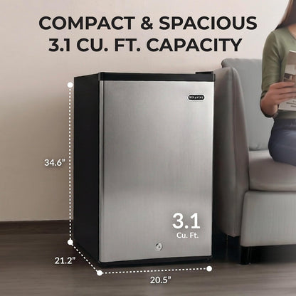 Upright Freezer/Fridge Convertible 3 Cu Ft Energy Star, CUF-301SS | Adjustable Thermostat and Security Lock, Energy Star Rated, Reversible Door, Adds Compact Frozen Storage at Home