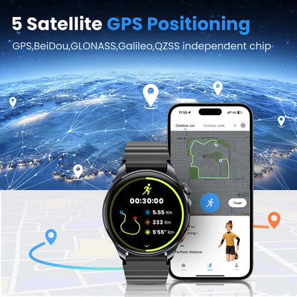 Watch 4S GPS Smartwatch 1.43” HD AMOLED Display 5 Satellite GPS Positioning 120+ Workout Modes Sport Fitness Smart Watch