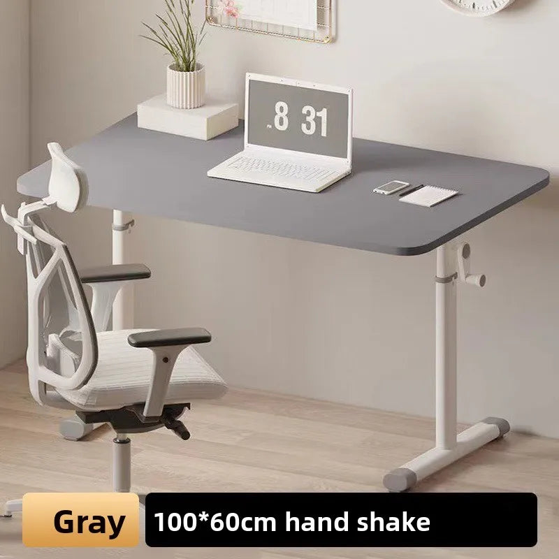 Hand Crank Adjustable Height Desk Computer Desk & Office Ergonomic Study Table Home Office Writing Gaming Desk for Kids Adults
