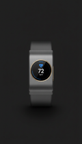 Brushed metal smart fitness tracker