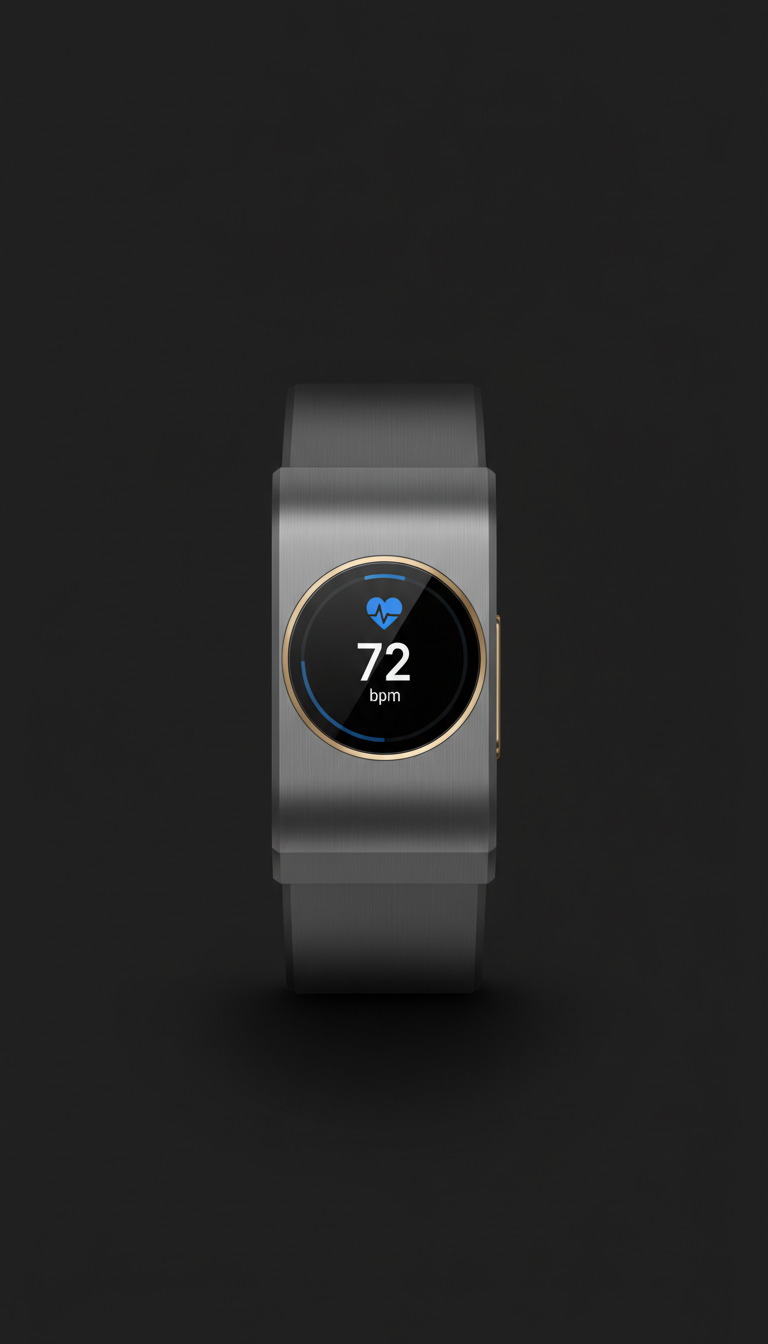 Brushed metal smart fitness tracker