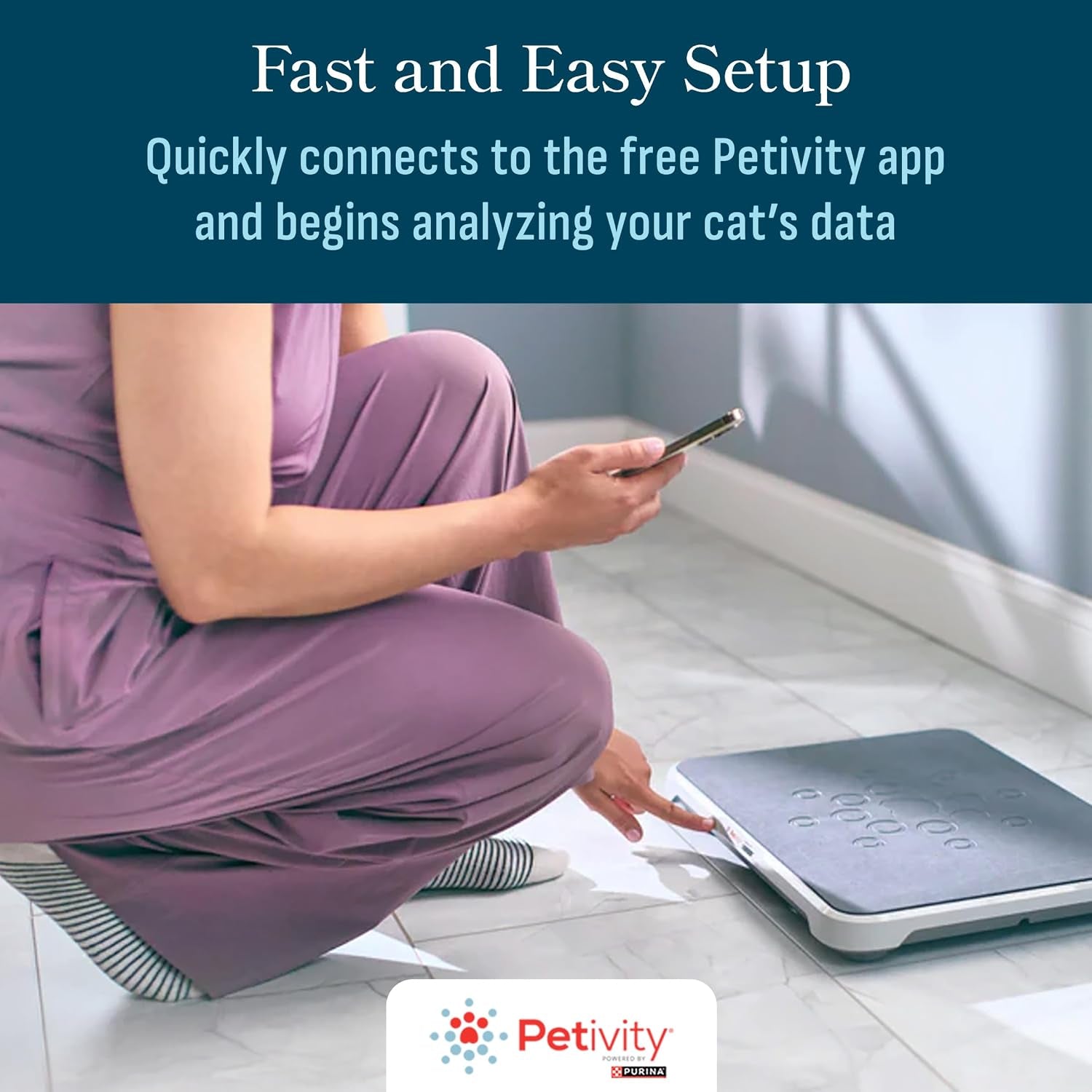 Purina  Smart Litter Box Monitor Cat Weight Scale & Health Tracker - Monitor Litter Habits, Track Weight Accurately, AI Alerts & Monthly Reports, Phone App, Works for Multiple Cats