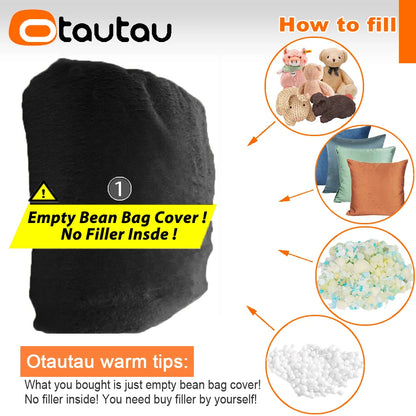5Ft Giant Fluffy Faux Bunny Fur Bean Bag Cover Winter Christmas Pouf Cover Dd003【No Filler!Need Uy Filler by Yourself!】