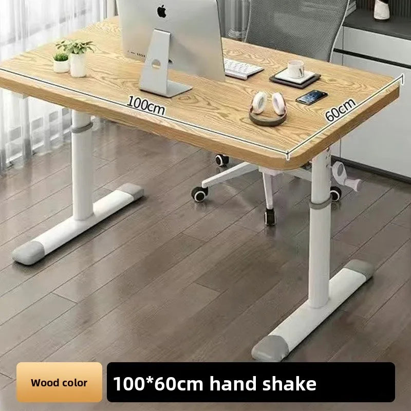 Hand Crank Adjustable Height Desk Computer Desk & Office Ergonomic Study Table Home Office Writing Gaming Desk for Kids Adults