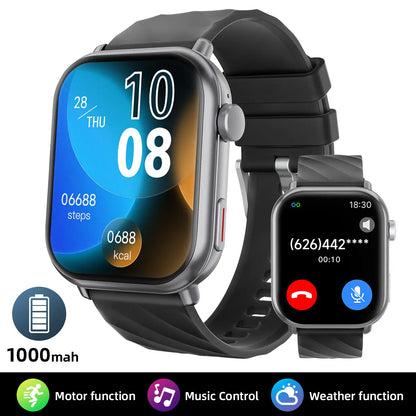 1.83-Inch Smartwatch for Men and Women，1000Mah High-Capacity Battery for Extended Standby，Wireless Calling & Message Alerts, Voice Assistant，Fitness Tracker with 100+ Sports Modes，Multifunctional Sport Smart Watch. #Summervibes