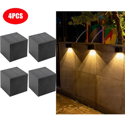 LED Solar Light Outdoor Garden Square Wall Lamp Outdoor Courtyard Garden Fence Lighting Wall Decoration Lamp