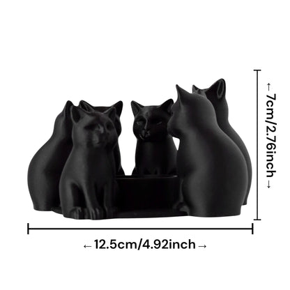 3D Printed Easter Cat Candle Holder | Matte Black Table Decor