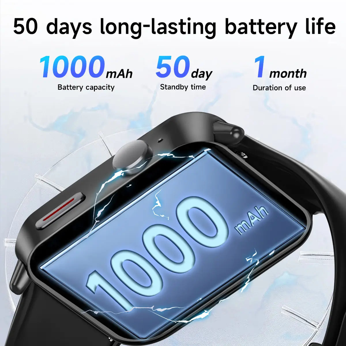 1.83-Inch Smartwatch for Men and Women，1000Mah High-Capacity Battery for Extended Standby，Wireless Calling & Message Alerts, Voice Assistant，Fitness Tracker with 100+ Sports Modes，Multifunctional Sport Smart Watch. #Summervibes