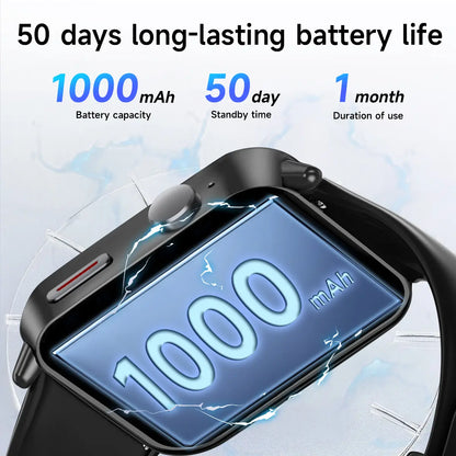 1.83-Inch Smartwatch for Men and Women，1000Mah High-Capacity Battery for Extended Standby，Wireless Calling & Message Alerts, Voice Assistant，Fitness Tracker with 100+ Sports Modes，Multifunctional Sport Smart Watch. #Summervibes