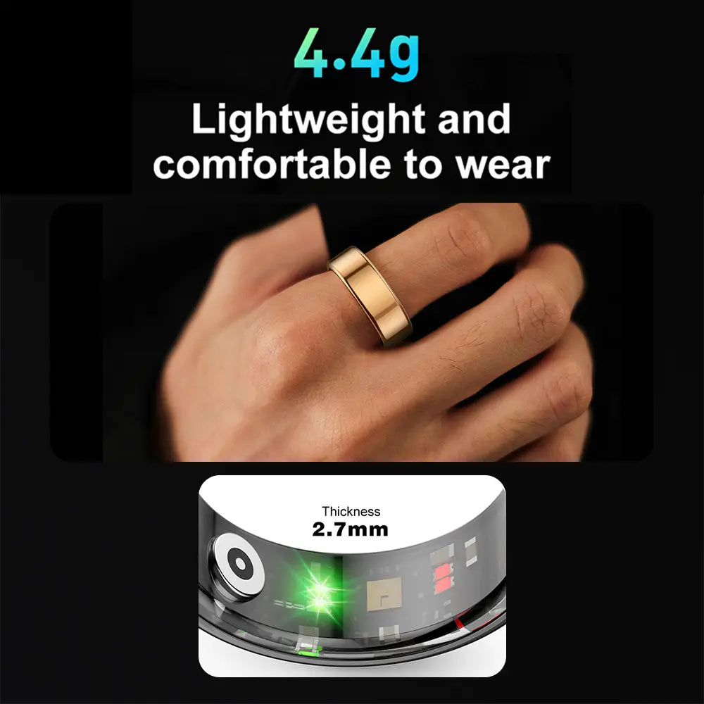 COLMI R02 Smart Ring Health Tracker, IP68 Waterproof Wearable Sport Device, Cool Gadgets for Couples, Gifts for Boyfriend, Boyfriend Birthday Gift