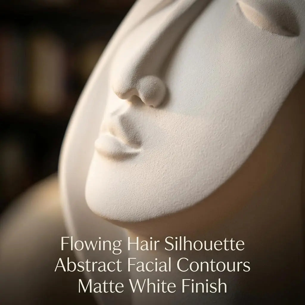Abstract Sculpture Modern Home Decor, White Female Face Statue | Minimalist Shelf Decor, Coffee Table Decor, Desk Decor, Office Decor, Bedroom Accent, Bookshelf Decor, Living Room Accent
