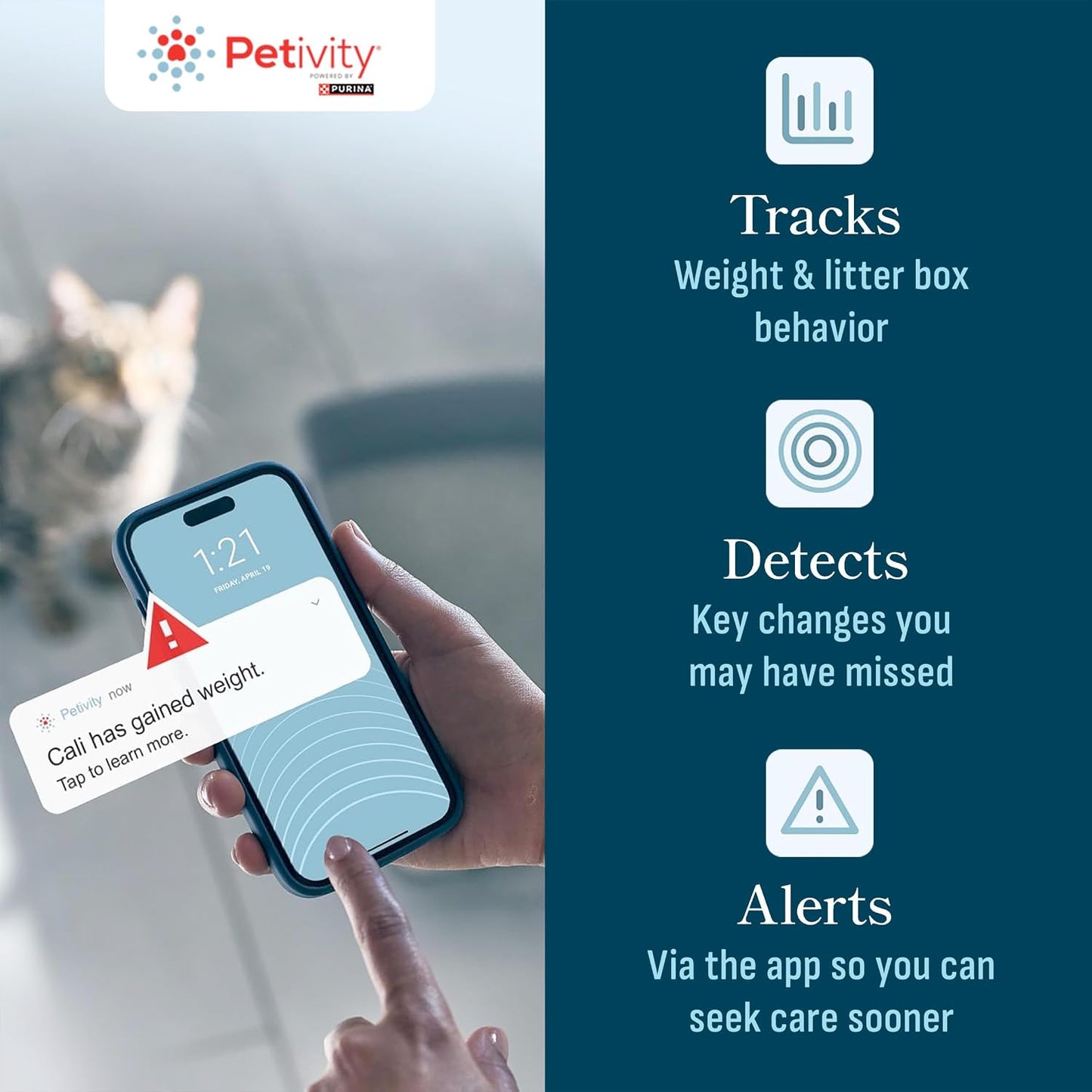 Purina  Smart Litter Box Monitor Cat Weight Scale & Health Tracker - Monitor Litter Habits, Track Weight Accurately, AI Alerts & Monthly Reports, Phone App, Works for Multiple Cats