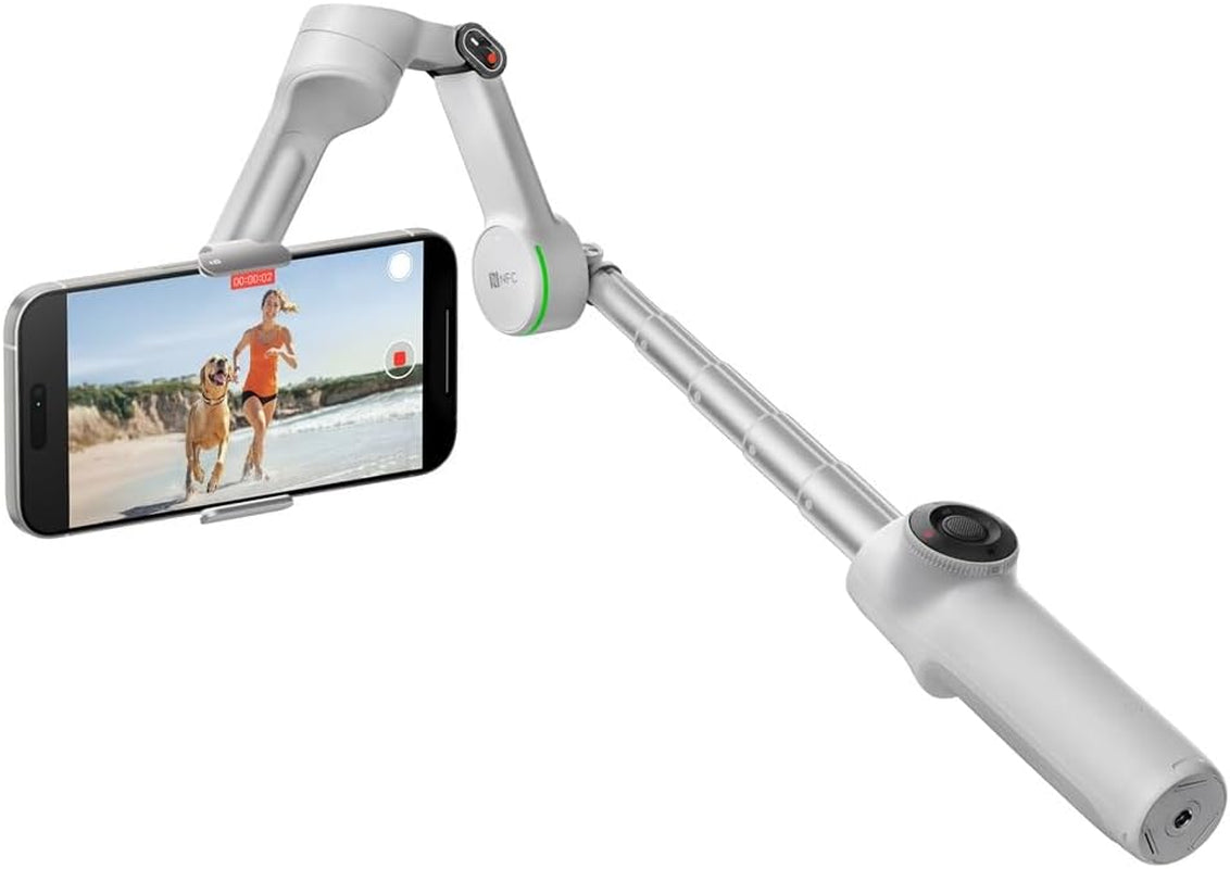Insta360 Flow 2 PRO Gimbal Stabilizer for Smartphone, Ai-Powered Tracking, 3-Axis Stabilization, Built-In Tripod, Portable & Foldable, Deep Track 4.0 Auto Tracking Phone Stabilizer Creator - Gray