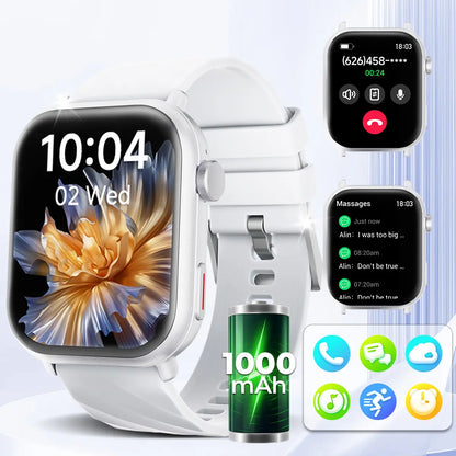 1.83-Inch Smartwatch for Men and Women，1000Mah High-Capacity Battery for Extended Standby，Wireless Calling & Message Alerts, Voice Assistant，Fitness Tracker with 100+ Sports Modes，Multifunctional Sport Smart Watch. #Summervibes