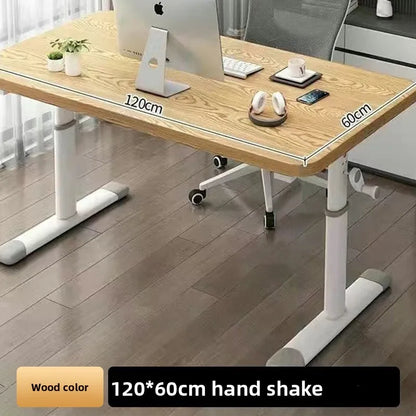 Hand Crank Adjustable Height Desk Computer Desk & Office Ergonomic Study Table Home Office Writing Gaming Desk for Kids Adults