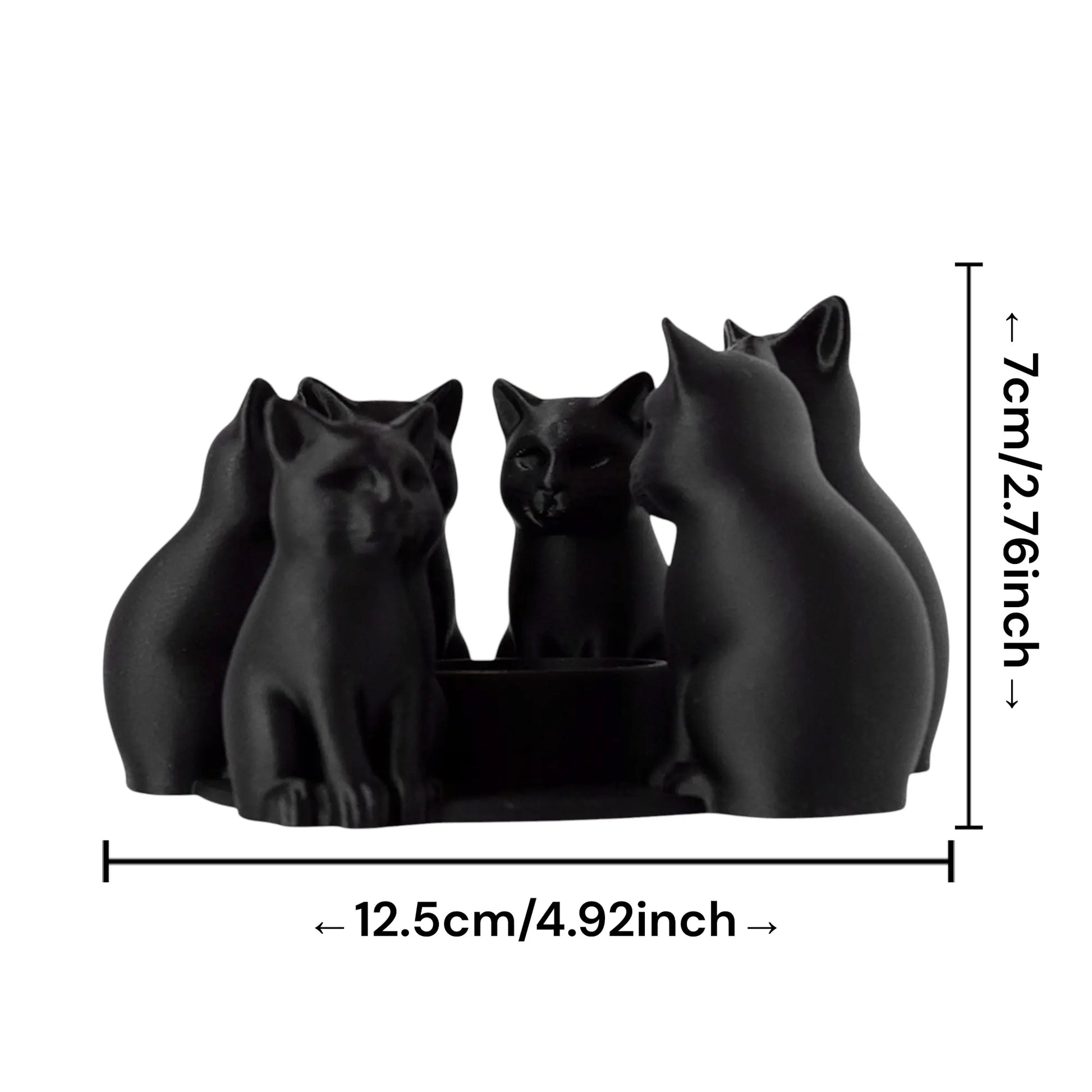 3D Printed Easter Cat Candle Holder | Matte Black Table Decor