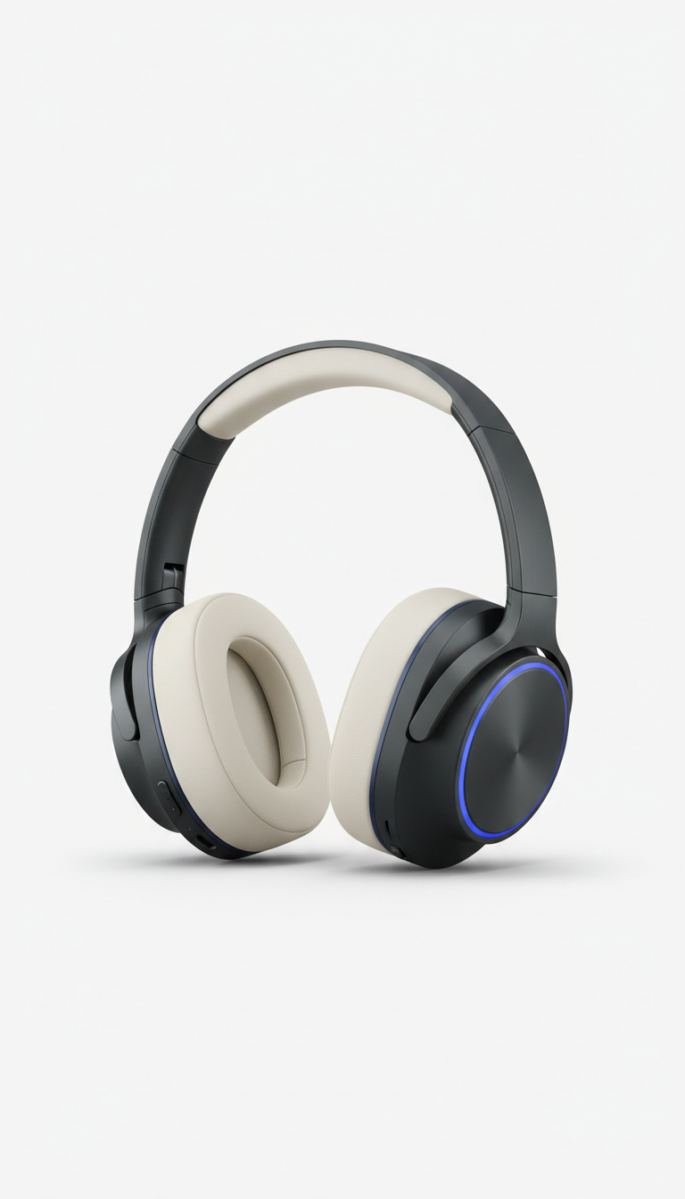 Wireless noise-cancelling headphones with matte finish