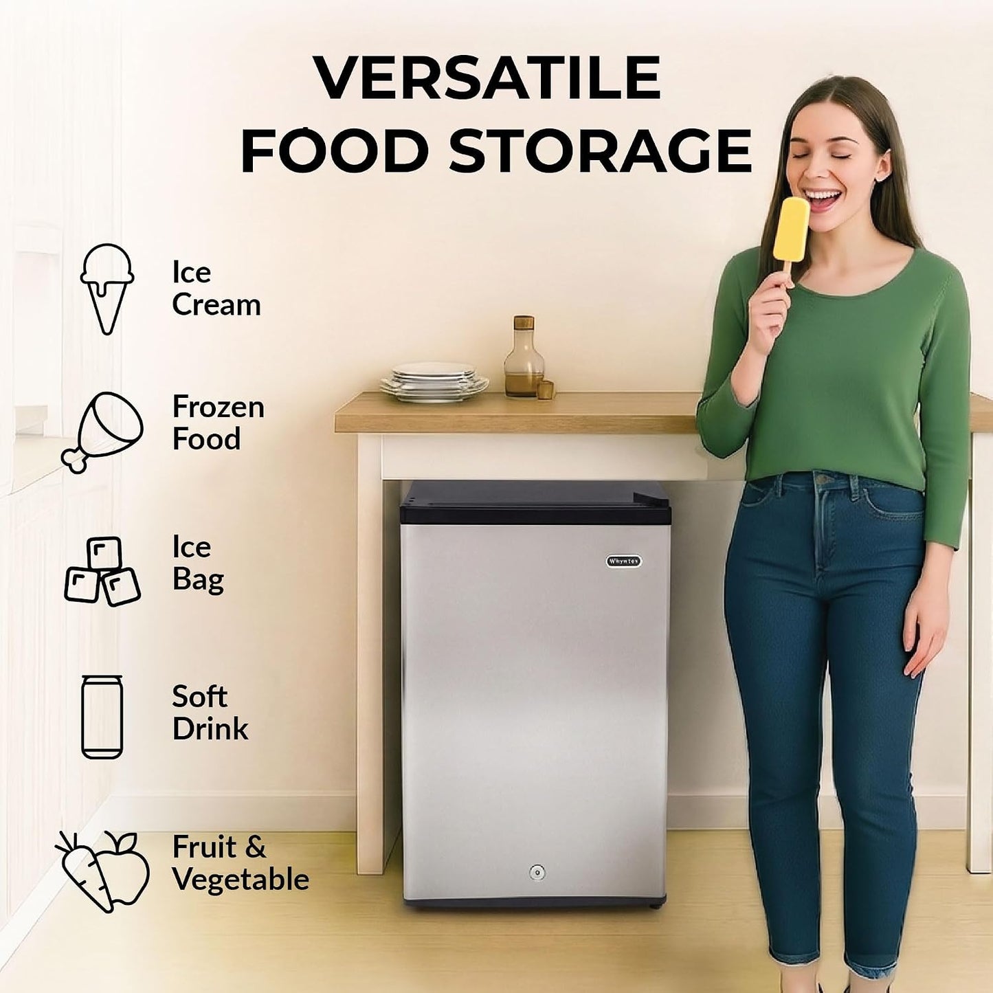 Upright Freezer/Fridge Convertible 3 Cu Ft Energy Star, CUF-301SS | Adjustable Thermostat and Security Lock, Energy Star Rated, Reversible Door, Adds Compact Frozen Storage at Home